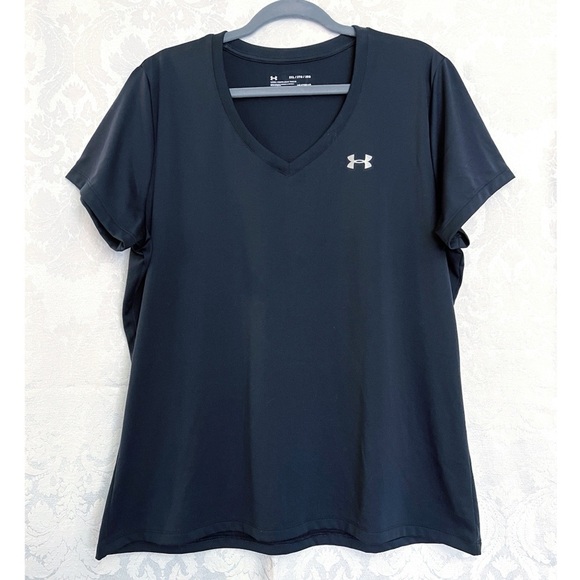 Under Armour Women's Tech V-Neck Short-Sleeve Top In Black Plus Size 2XL EUC - Picture 3 of 6